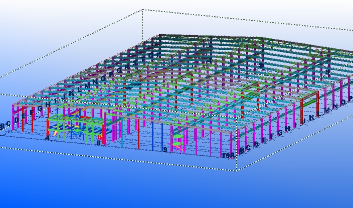 Steel structure frame modeling close up
